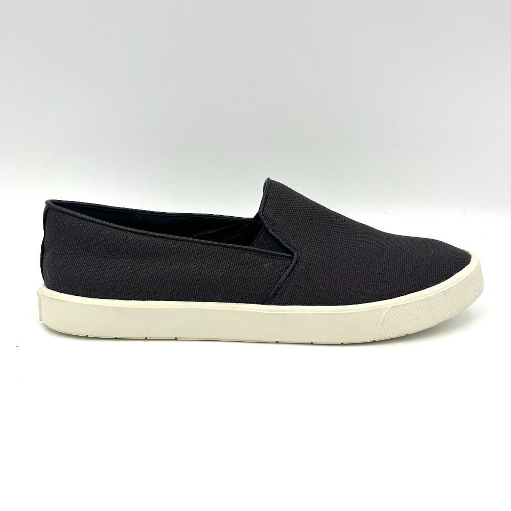 VINCE Women's Presley Dark Purple Blue Coastal Canvas Slip On Sneakers Shoes 8